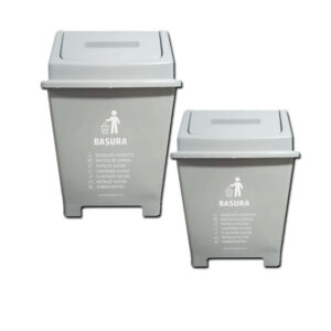 CESTO 20 LT P/ BAÑO TAPA VAIVEN AGUA CLARA