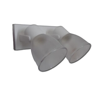 APLIQUE 2 LUCES BLANCO C/ TULIPA TRANSP. PVC