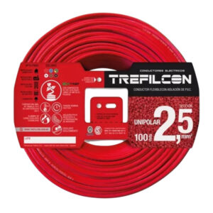 CABLE UNIPOLAR 1 x 2.5 MM APROB ROJO TREFILCOM