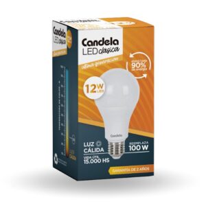LAMPARA LED 12W LUZ CALIDA CANDELA
