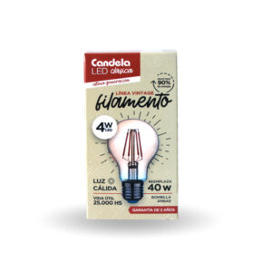 LAMPARA LED FILAMENTO CLASICA 4W CANDELA
