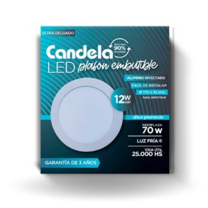 PLAFON LED REDONDO EMB. 12W FRIA CANDELA