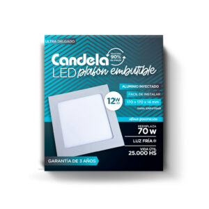 PLAFON LED CUADRADO EMB. 12W FRIA CANDELA