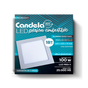 PLAFON LED CUADRADO EMB. 18W FRIA CANDELA