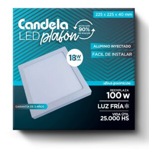 PLAFON LED CUADRADO 18W FRIA CANDELA