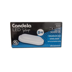 TORTUGA OVALADA 8W - BLANCA FRIA CANDELA