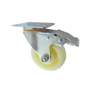 RUEDA PPN MARFIL BASE GIRATORIA C/FRENO 50MM