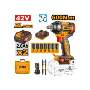 LLAVE IMPACTO 1/2 42V(2 BAT+CARG+ACCS) IND INGCO