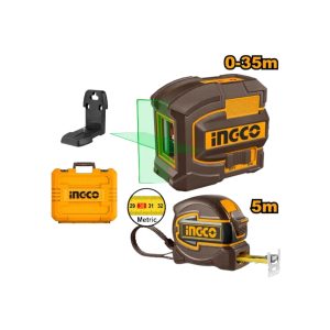 NIVEL LASER VERDE 35MT+ CINTA METRICA 5MT INGCO