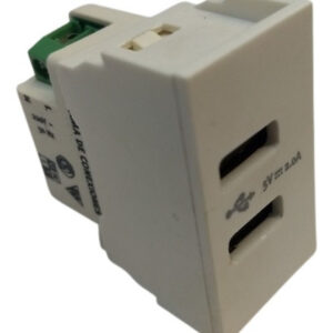 CARGADOR USB DOBLE 220V 2A BLANCO RICHI QUANTUM