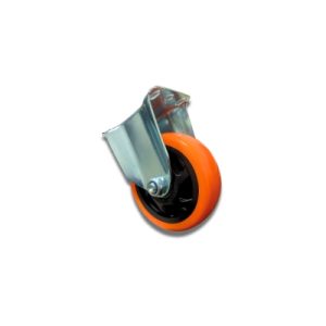 RUEDA NARANJA BASE FIJA 100x32MM (MAX 130KG)