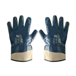 GUANTE NITRILO PUÑO LONA AZUL T.10